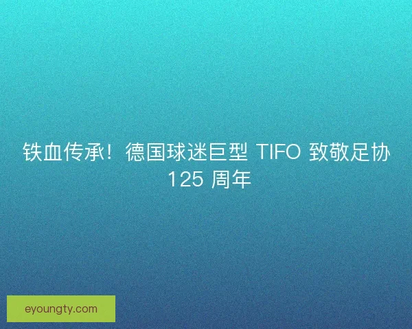 铁血传承！德国球迷巨型 TIFO 致敬足协 125 周年